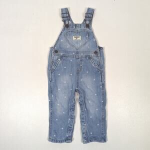Oshkosh Bgosh Overalls Baby Girls Size 12m Blue Denim Heart